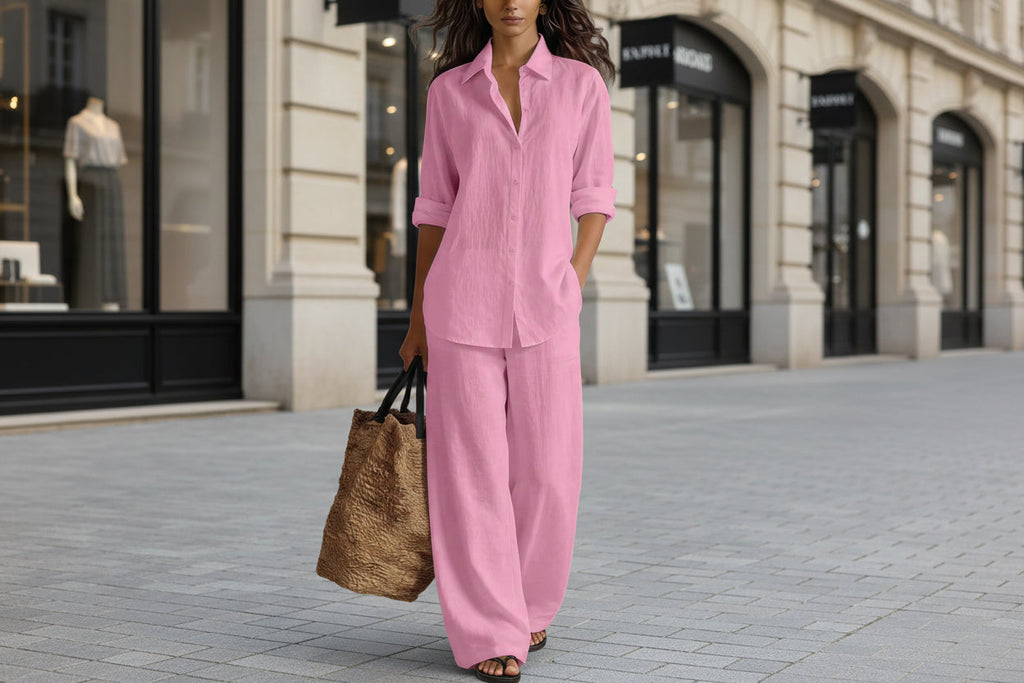 Women's Bohemian Cotton-Blend Top & Pants Set – Resort Lounge Co-ord