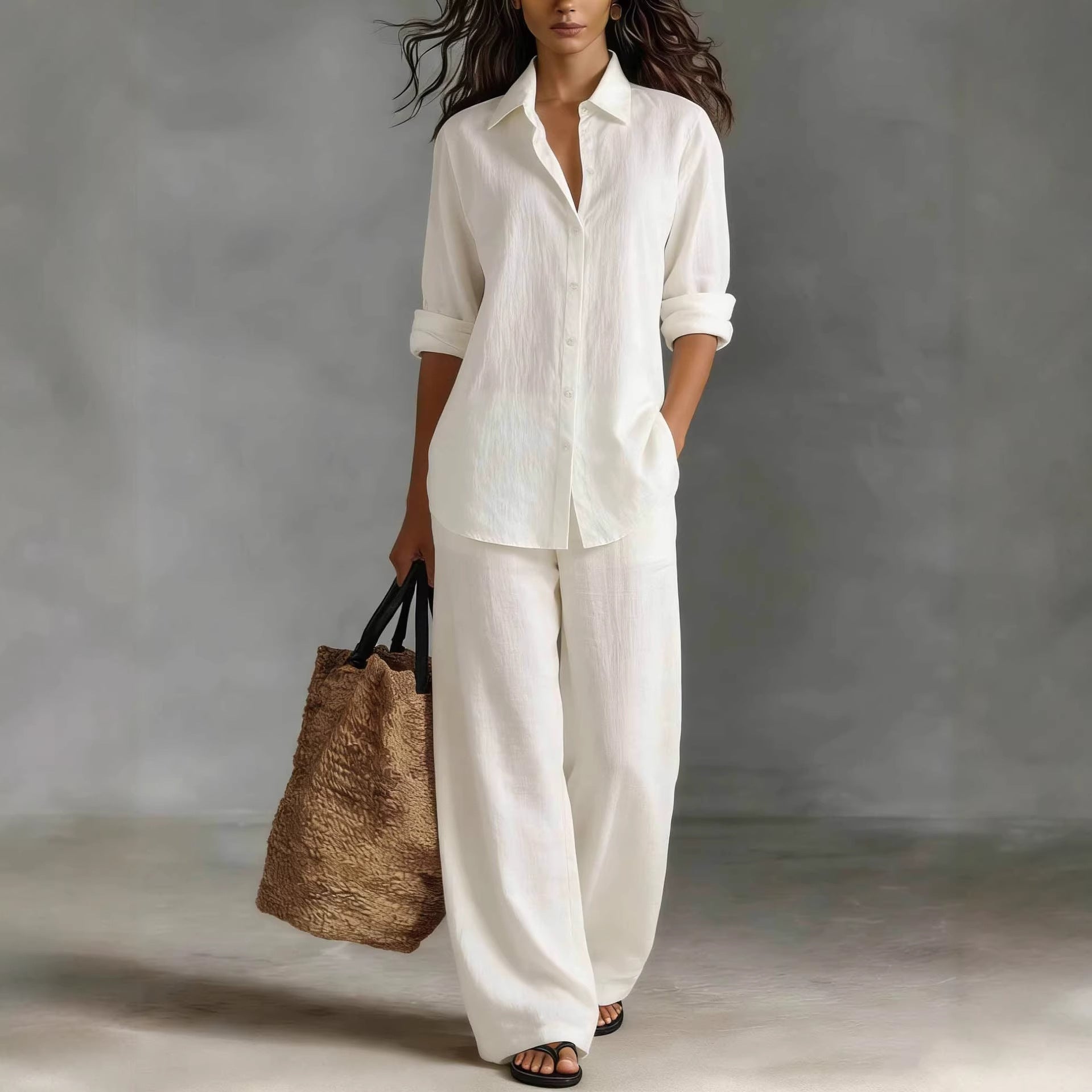Women's Bohemian Cotton-Blend Top & Pants Set – Resort Lounge Co-ord