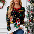 Santa Claus Knitted Sweater – Women’s Holiday Pullover