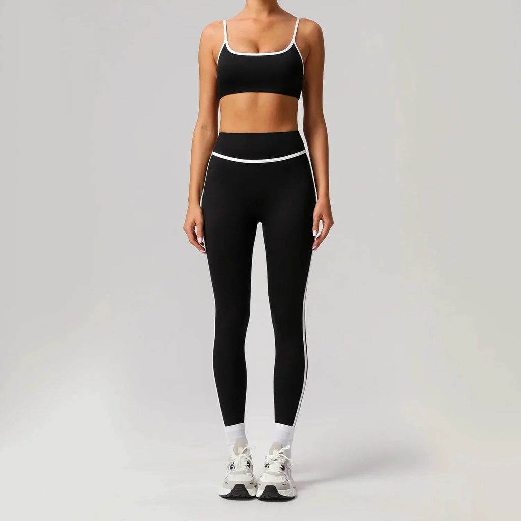 🖤 Seamless Yoga Set – High Waist, Hip-Lifting