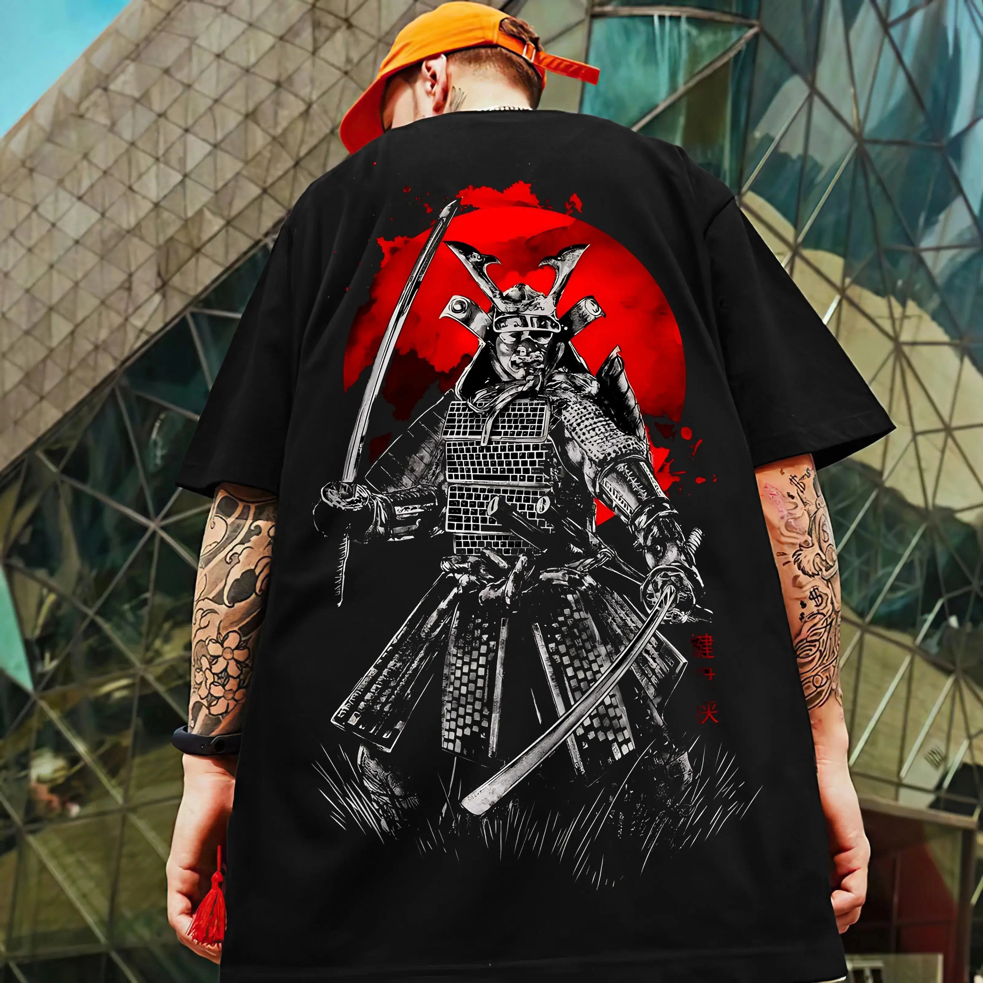 🗡️  3D Samurai Knife Print Oversized T-Shirt
