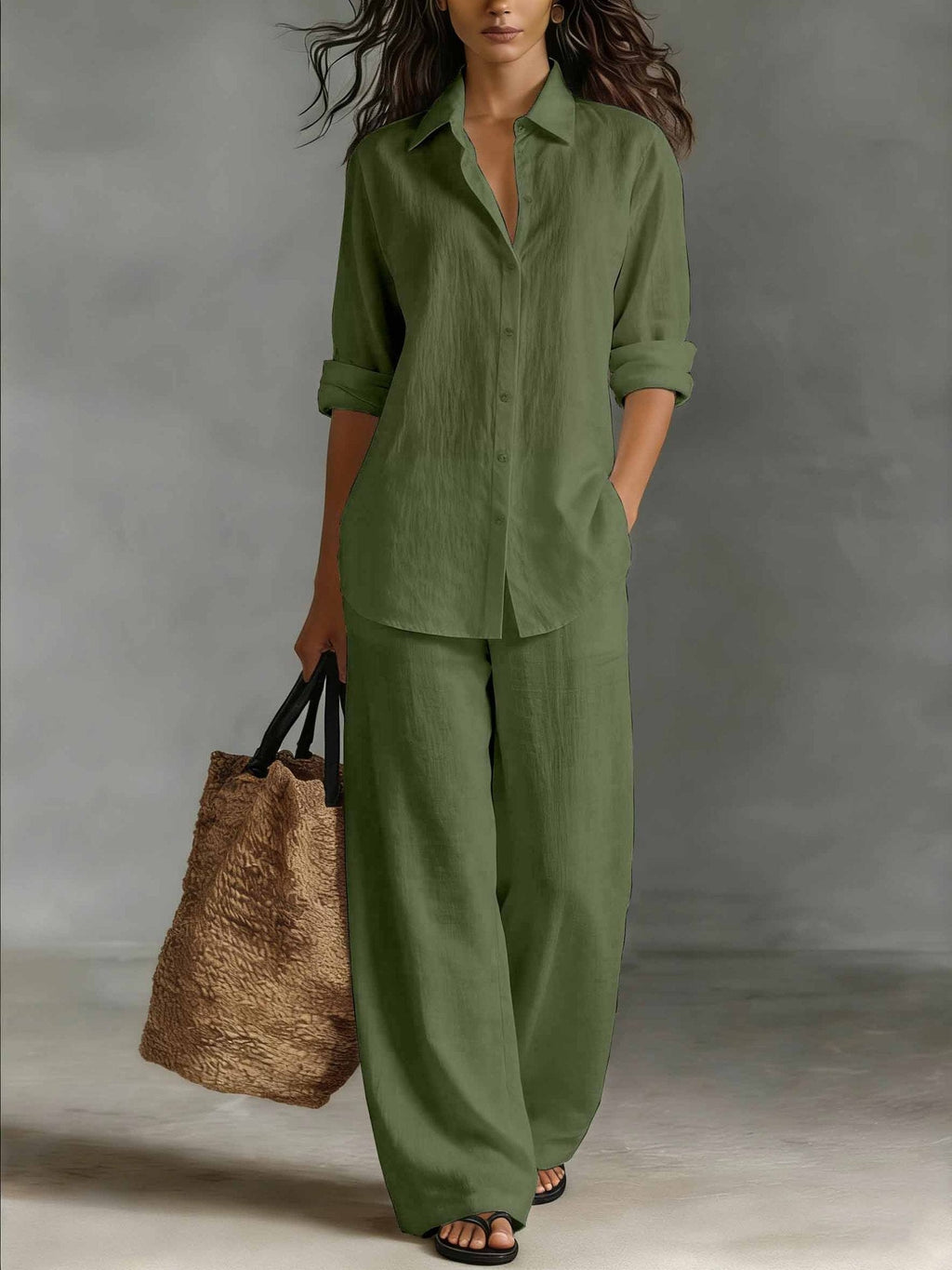 Women's Bohemian Cotton-Blend Top & Pants Set – Resort Lounge Co-ord
