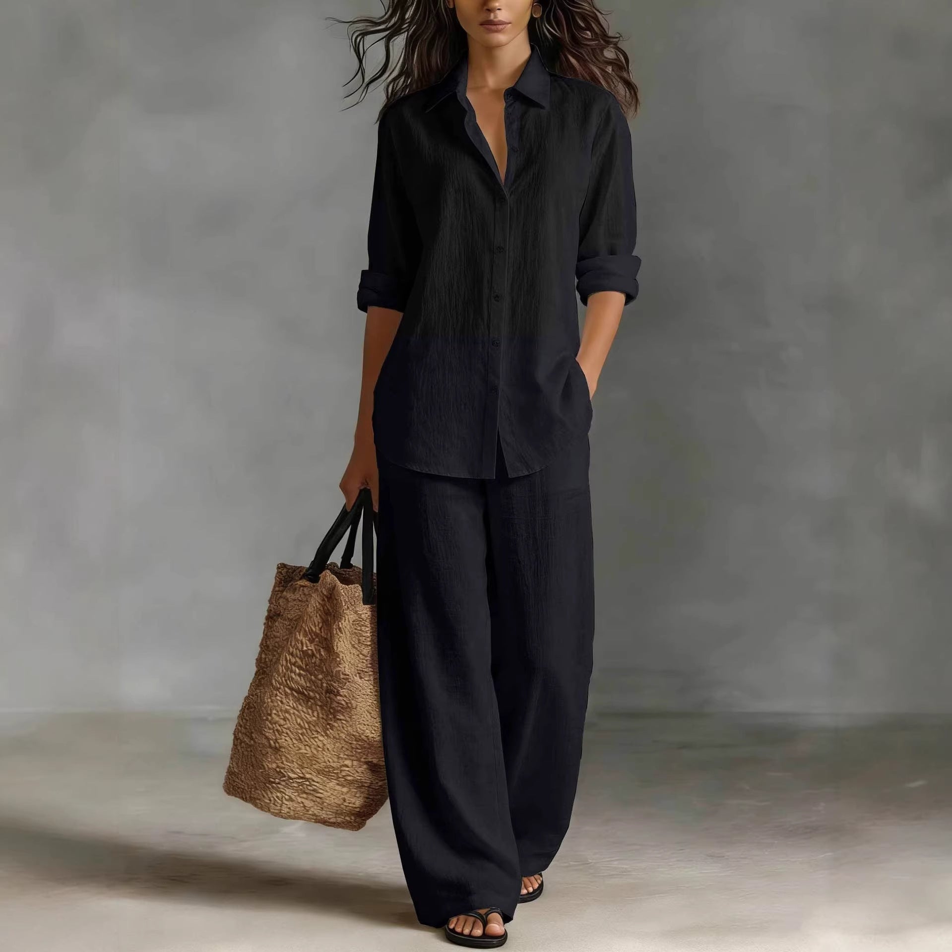 Women's Bohemian Cotton-Blend Top & Pants Set – Resort Lounge Co-ord