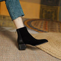 Women’s Suede Mid-Heel Martin Boots – Chic Casual Ankle Boots