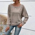 Women’s Textured Round-Neck Long-Sleeve Pullover